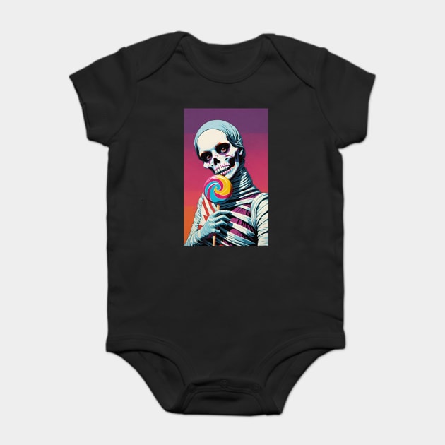 Retro Mummy with a Lollipop Baby Bodysuit by Grave Digs